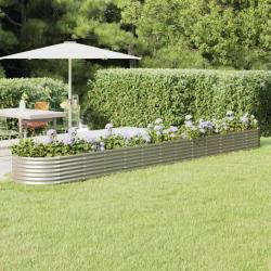 Lit surélevé de jardin Acier enduit de poudre Argenté alsavelo