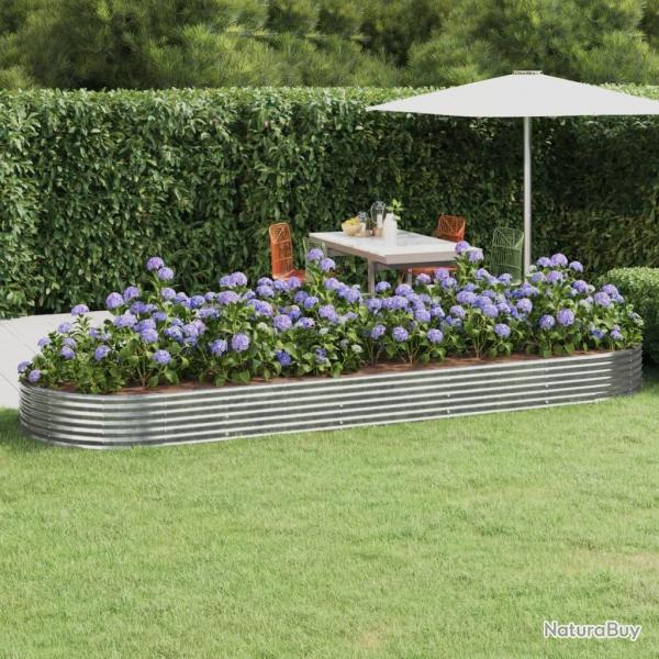 Lit surlev de jardin Acier enduit de poudre Argent alsavelo