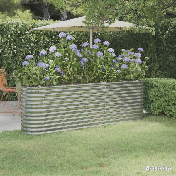 Lit surlev de jardin Acier enduit de poudre Argent alsavelo