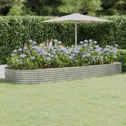 Lit surélevé de jardin Acier enduit de poudre Argenté alsavelo