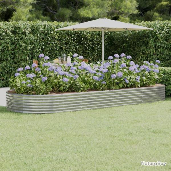 Lit surlev de jardin Acier enduit de poudre Argent alsavelo