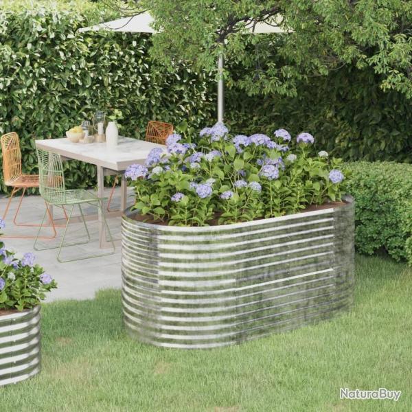 Lit surlev de jardin Acier enduit de poudre Argent alsavelo