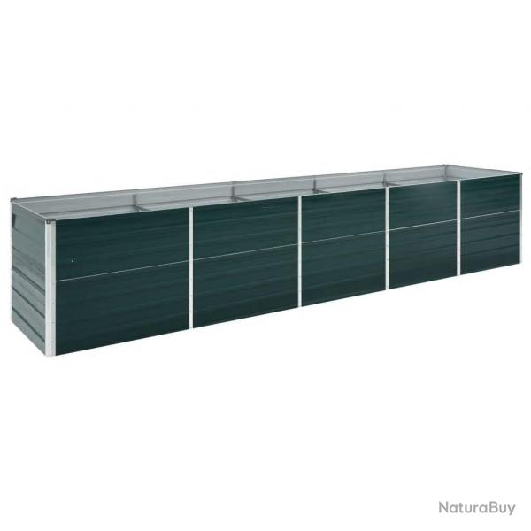 Lit surlev de jardin Acier galvanis 400x80x77 cm Vert alsavelo