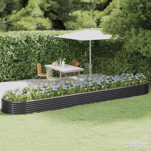 Lit surlev de jardin Acier enduit de poudre Anthracite