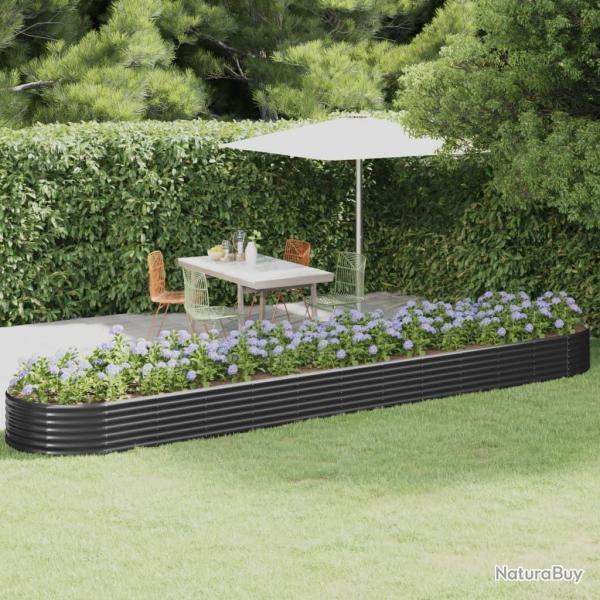 Lit surlev de jardin Acier enduit de poudre Anthracite alsavelo