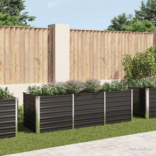 Lit surlev de jardin Anthracite 240x80x77 cm Acier galvanis alsavelo