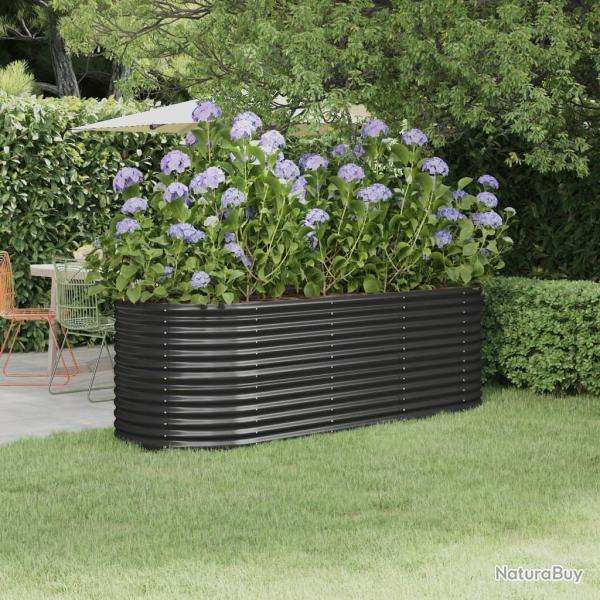 Lit surlev de jardin Acier enduit de poudre Anthracite alsavelo