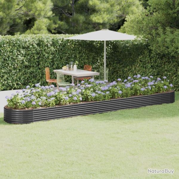 Lit surlev de jardin Acier enduit de poudre Anthracite alsavelo