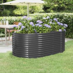 Lit surélevé de jardin Acier enduit de poudre Anthracite alsavelo