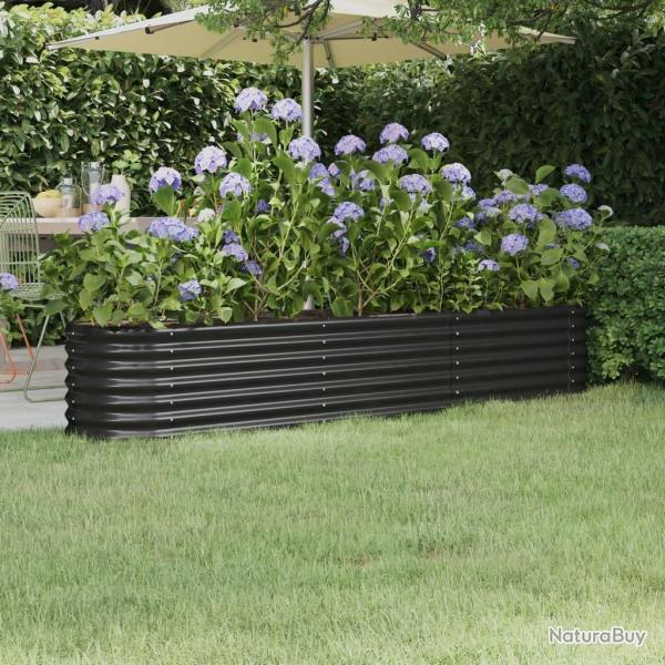 Lit surlev de jardin Acier enduit de poudre Anthracite alsavelo