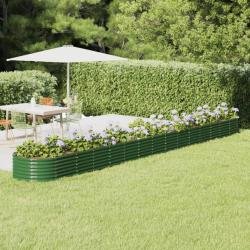 Lit surélevé de jardin Acier enduit de poudre 620x80x36 cm Vert alsavelo