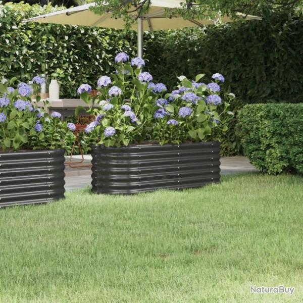 Lit surlev de jardin Acier enduit de poudre Anthracite