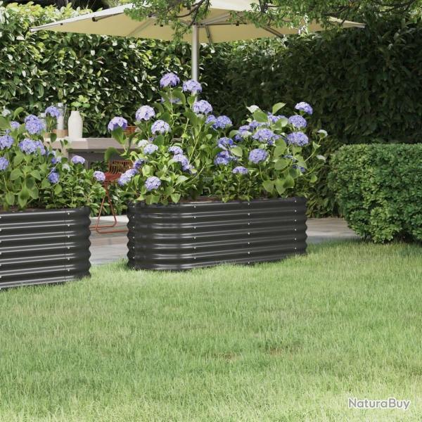 Lit surlev de jardin Acier enduit de poudre Anthracite alsavelo