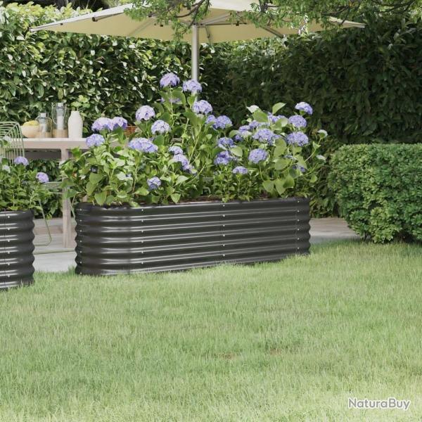 Lit surlev de jardin Acier enduit de poudre Anthracite alsavelo