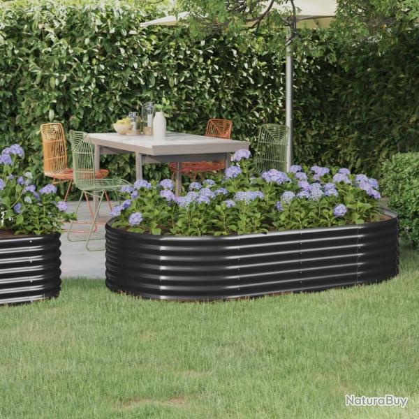 Lit surlev de jardin Acier enduit de poudre Anthracite alsavelo