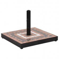 Base de parasol terre cuite et blanc carré 12 kg alsavelo