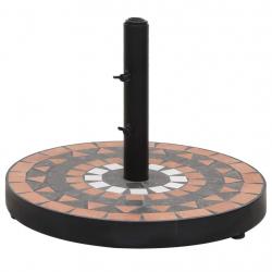 Base de parasol terre cuite et blanc rond 12 kg alsavelo