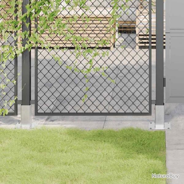 Bases de poteau carres 4 pcs argent 61x61 mm acier galvanis alsavelo