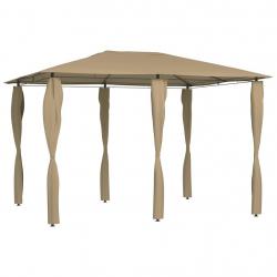 Belvédère avec revêtement de poteaux 3x4x2,6 m Taupe 160 g/m² alsavelo