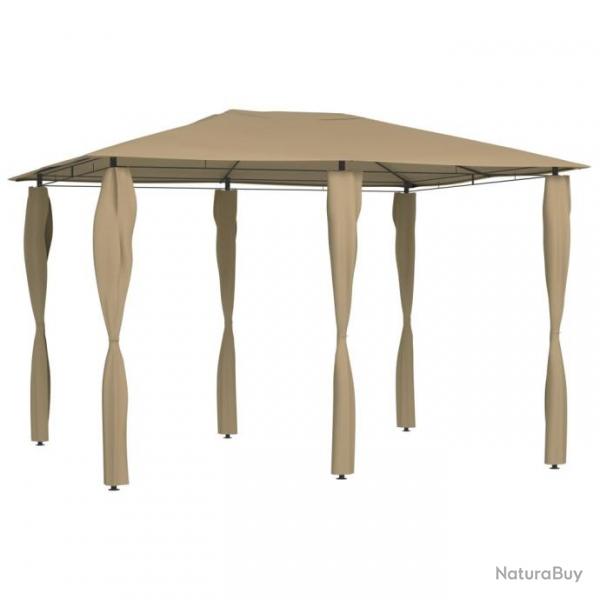 Belvdre avec revtement de poteaux 3x4x2,6 m Taupe 160 g/m