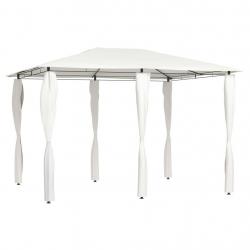 Belvédère avec revêtement de poteaux 3x4x2,6 m Crème 160 g/m² alsavelo