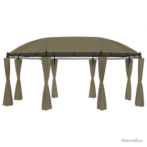 Belvdre avec rideaux 520x349x255 cm Taupe 180 g/m alsavelo