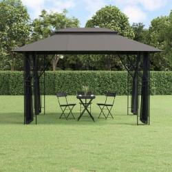 Belvédère avec parois latérales anthracite 400x300x270 cm acier alsavelo