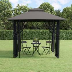 Belvédère avec parois latérales anthracite 300x300x270 cm acier alsavelo