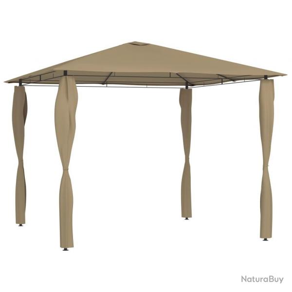 Belvdre avec revtement de poteaux 3x3x2,6 m Taupe 160 g/m alsavelo
