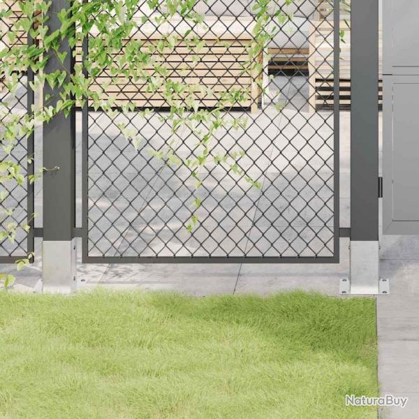 Bases de poteau carres 4 pcs argent 91x91 mm acier galvanis alsavelo