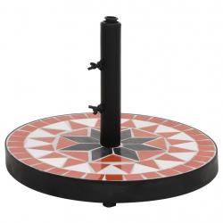 Base de parasol terre cuite et blanc rond 12 kg alsavelo