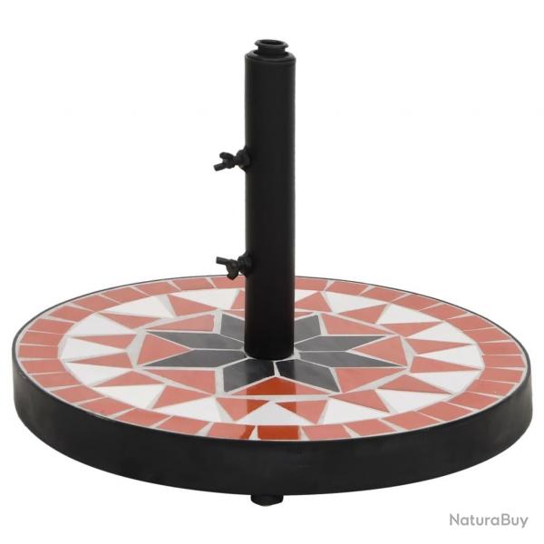 Base de parasol terre cuite et blanc rond 12 kg alsavelo
