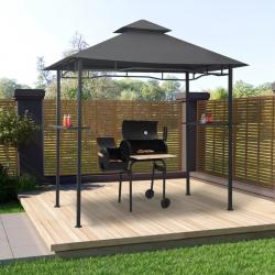 Belvédère de barbecue 240x150x255 cm Anthracite Acier alsavelo