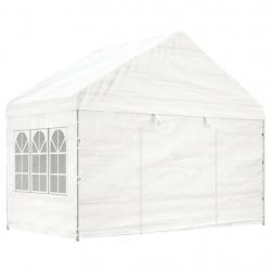 Belvédère avec toit blanc 4,08x2,23x3,22 m polyéthylène alsavelo