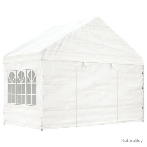 Belvdre avec toit blanc 4,08x2,23x3,22 m polythylne alsavelo