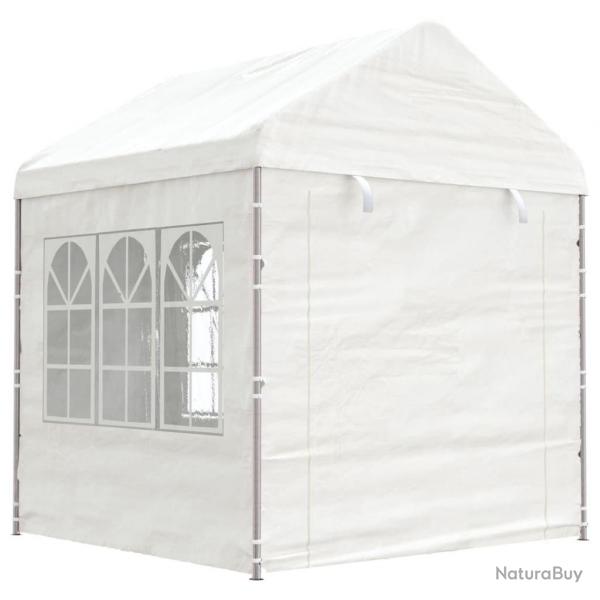 Belvdre avec toit blanc 2,28x2,23x2,69 m polythylne alsavelo