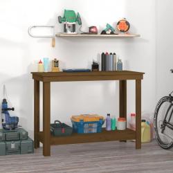 Banc de travail Marron miel 110x50x80 cm Bois de pin massif alsavelo