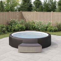 Bancs de spa avec coussins lot de 2 gris résine tressée alsavelo