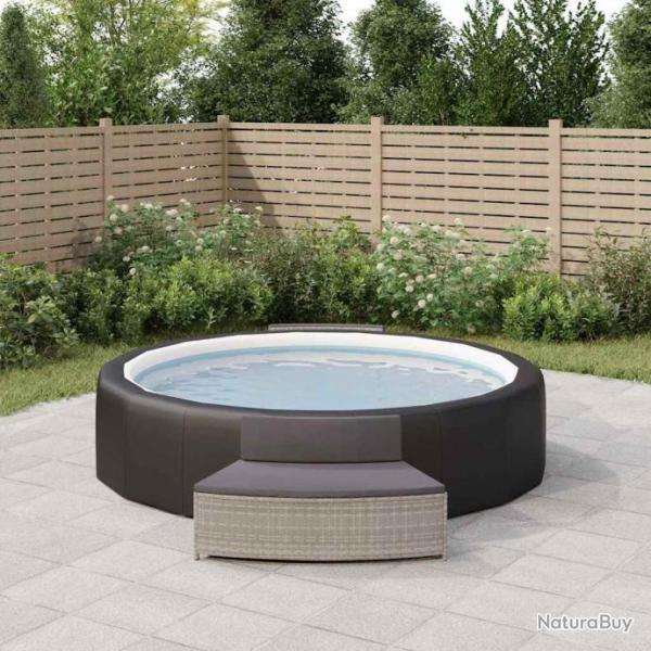 Bancs de spa avec coussins lot de 2 gris rsine tresse