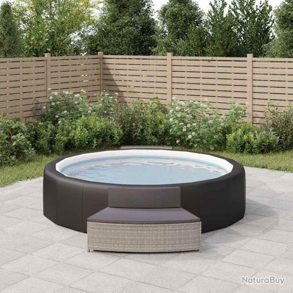 Bancs de spa avec coussins lot de 2 gris rsine tresse alsavelo