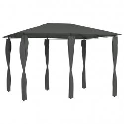 Belvédère à revêtement de poteaux 3x4x2,6 m Anthracite 160 g/m² alsavelo