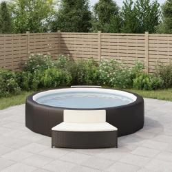 Bancs de spa avec coussins lot de 2 noir résine tressée alsavelo