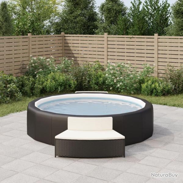 Bancs de spa avec coussins lot de 2 noir rsine tresse alsavelo