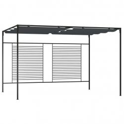 Belvédère avec auvent rétractable 4x3x2,3 m Anthracite 180 g/m² alsavelo