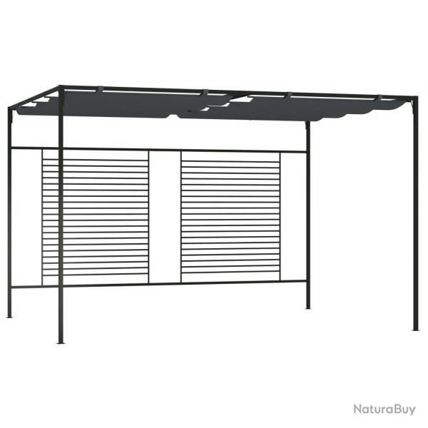 Belvdre avec auvent rtractable 4x3x2,3 m Anthracite 180 g/m alsavelo