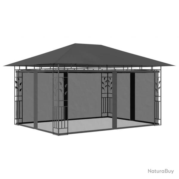 Belvdre avec moustiquaire 4x3x2,73 m Anthracite 180 g/m alsavelo