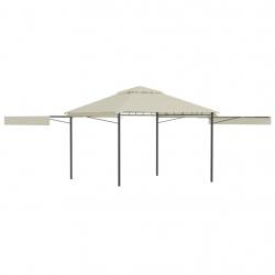 Belvédère avec double toits étendus 3x3x2,75 m Crème 180 g/m² alsavelo