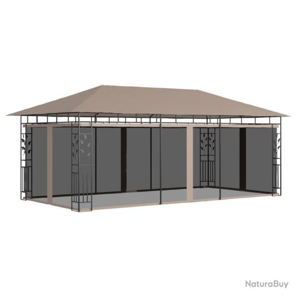 Belvdre avec moustiquaire 6x3x2,73 m Taupe 180 g/m alsavelo