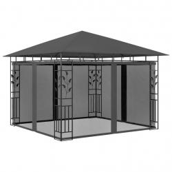 Belvédère avec moustiquaire 3x3x2,73 m Anthracite 180 g/m² alsavelo