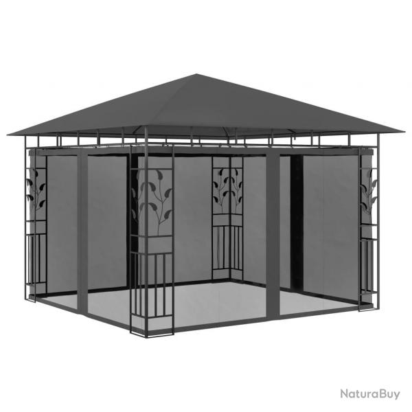 Belvdre avec moustiquaire 3x3x2,73 m Anthracite 180 g/m alsavelo